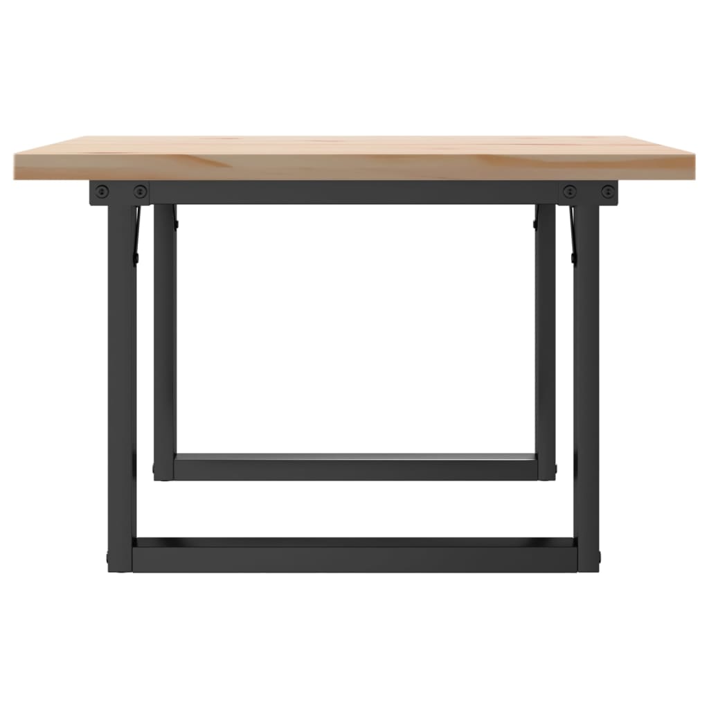 Konferenční Stolek S O Rámem 70X70X40,5Cm Borové Dřevo A Ocel