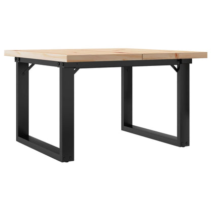 Konferenční Stolek S O Rámem 70X70X40,5Cm Borové Dřevo A Ocel