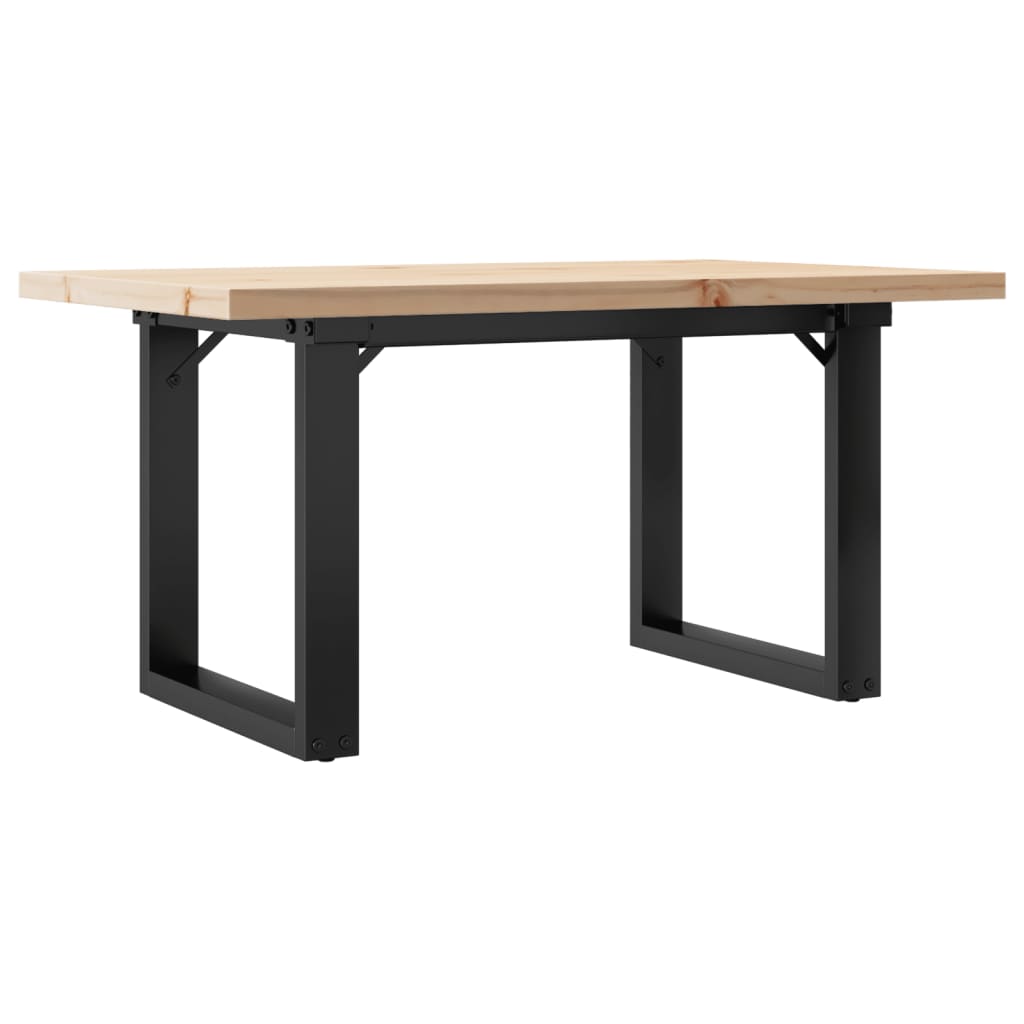 Konferenční Stolek S O Rámem 80X50X40,5Cm Borové Dřevo A Ocel