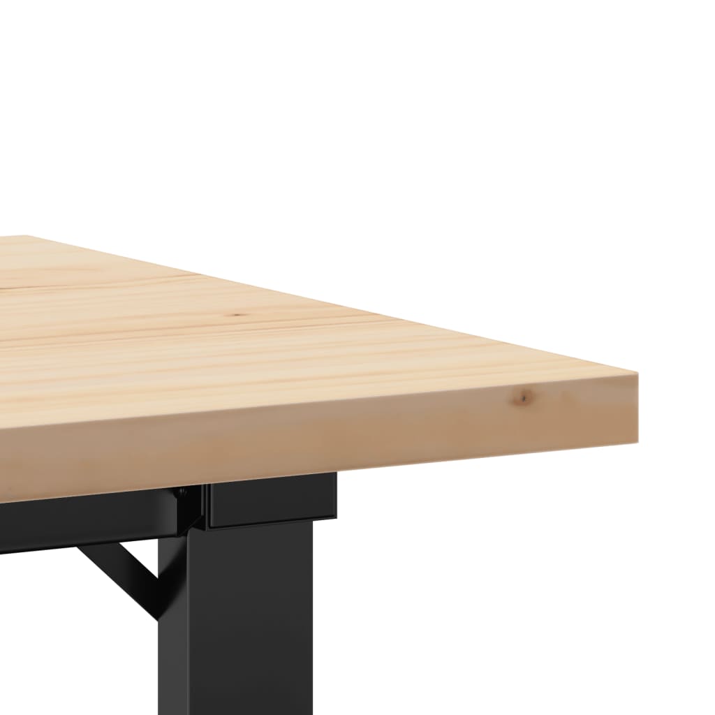Konferenční Stolek S O Rámem 80X50X40,5Cm Borové Dřevo A Ocel