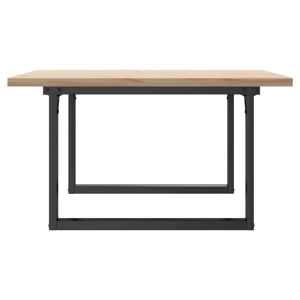 Konferenční Stolek S O Rámem 80X80X45,5Cm Borové Dřevo A Ocel
