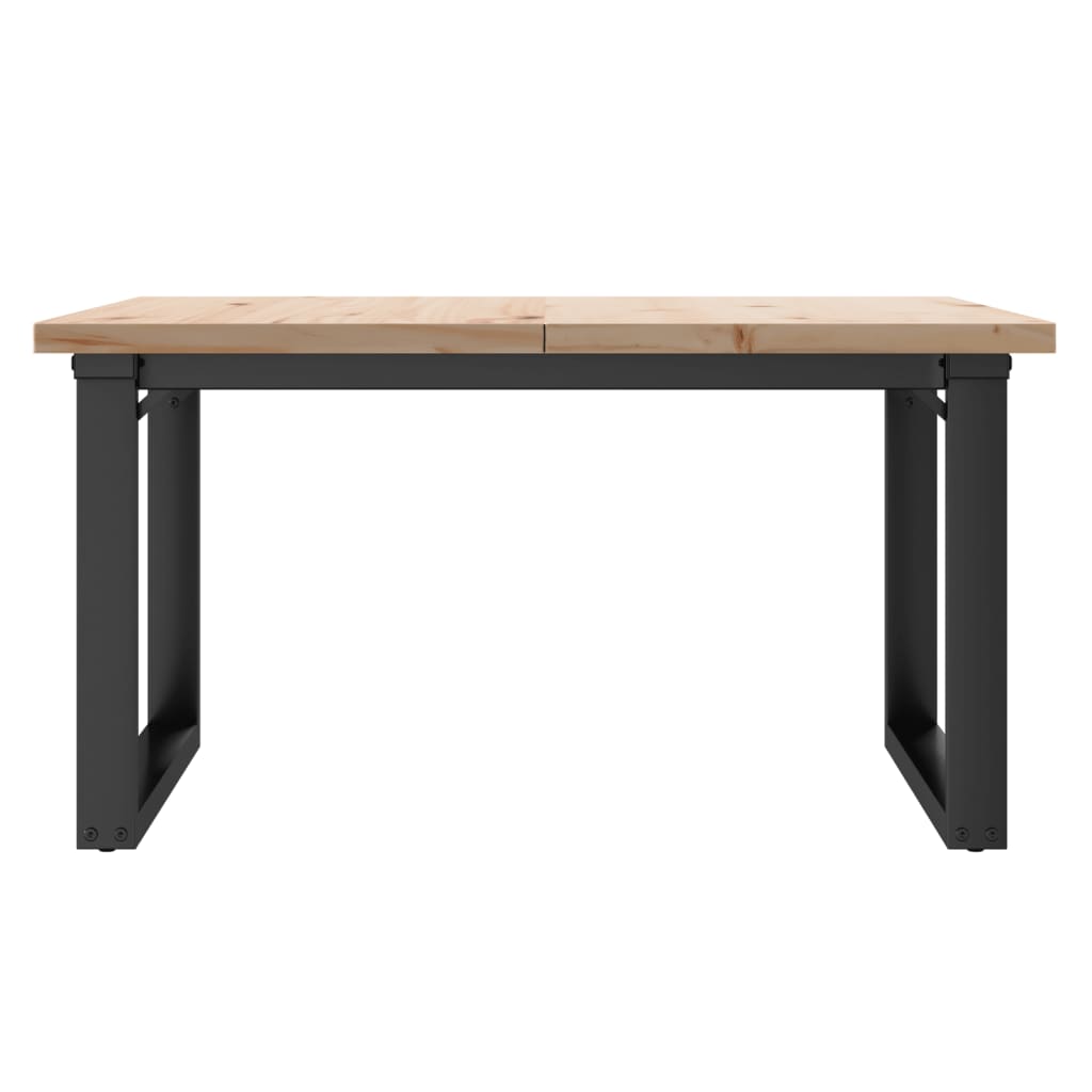 Konferenční Stolek S O Rámem 90X90X45,5Cm Borové Dřevo A Litina