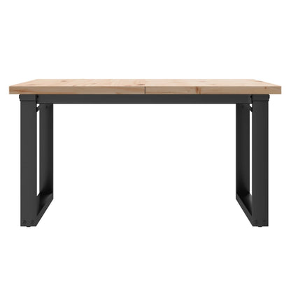 Konferenční Stolek S O Rámem 90X90X45,5Cm Borové Dřevo A Litina