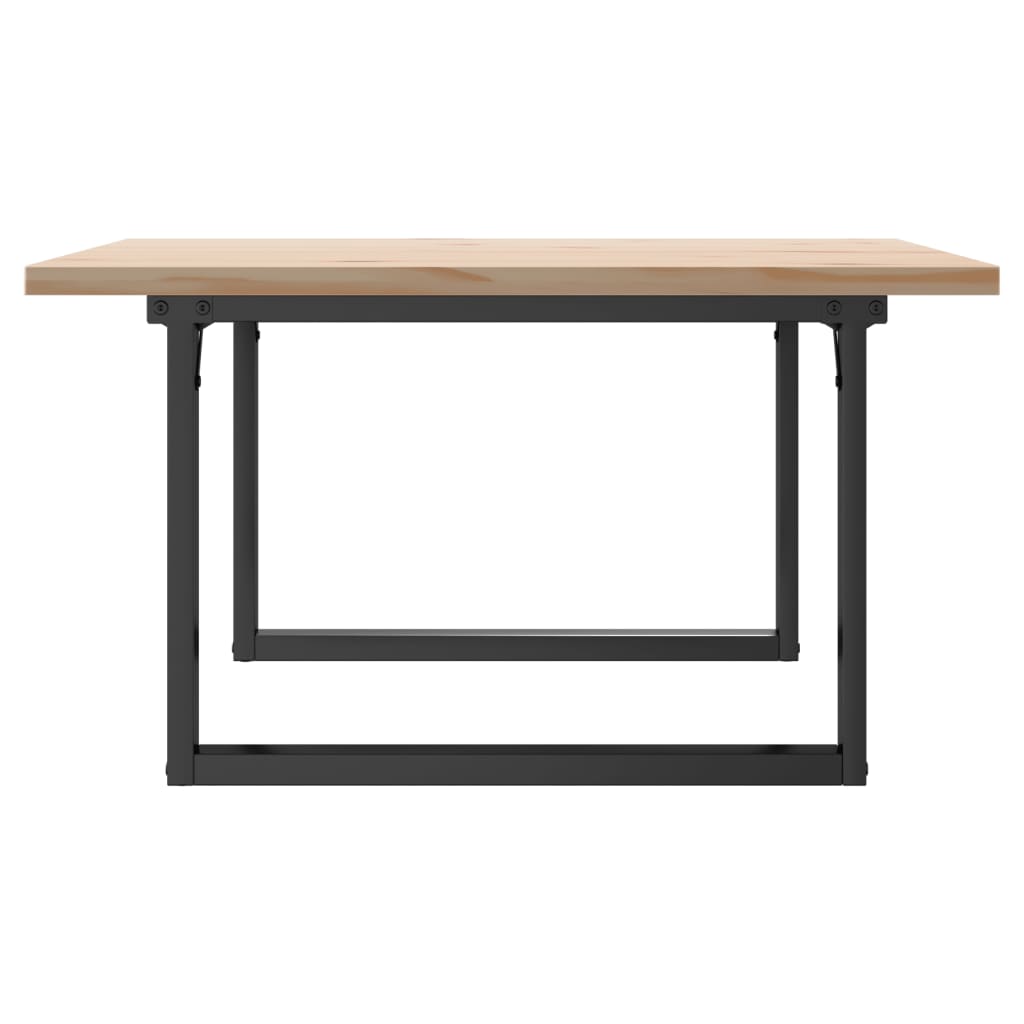 Konferenční Stolek S O Rámem 90X90X45,5Cm Borové Dřevo A Litina
