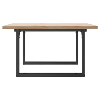 Konferenční Stolek S O Rámem 90X90X45,5Cm Borové Dřevo A Litina