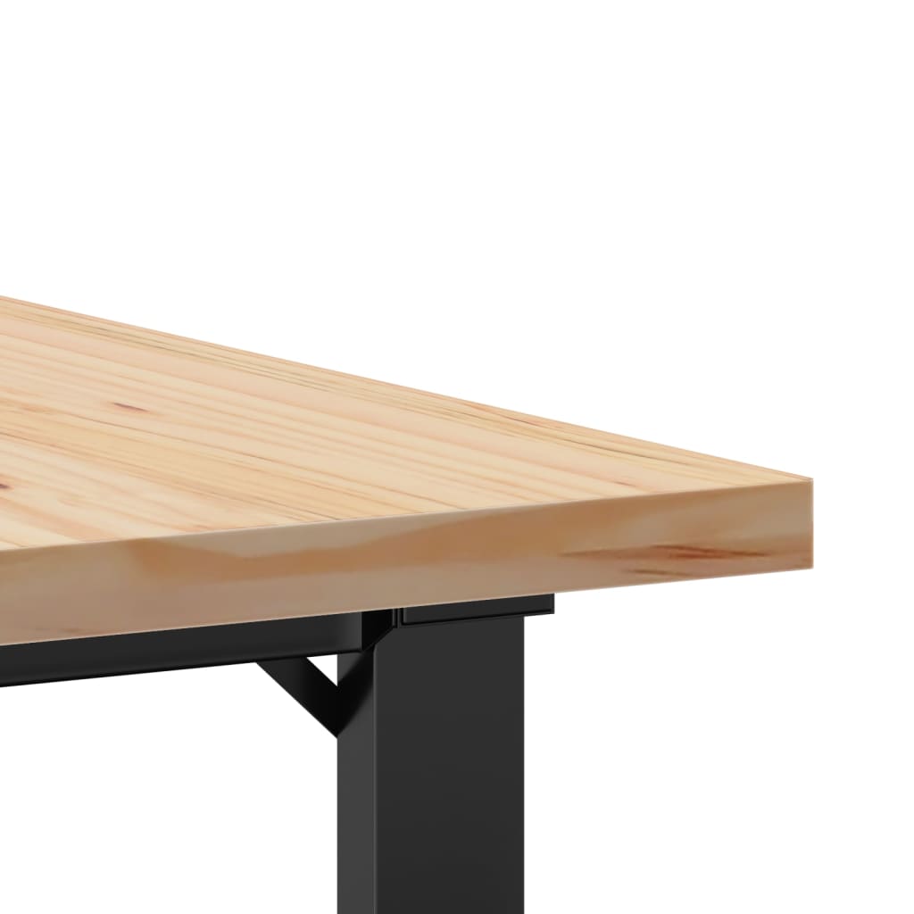 Konferenční Stolek S O Rámem 90X90X45,5Cm Borové Dřevo A Litina