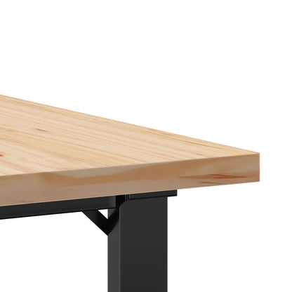 Konferenční Stolek S O Rámem 90X90X45,5Cm Borové Dřevo A Litina