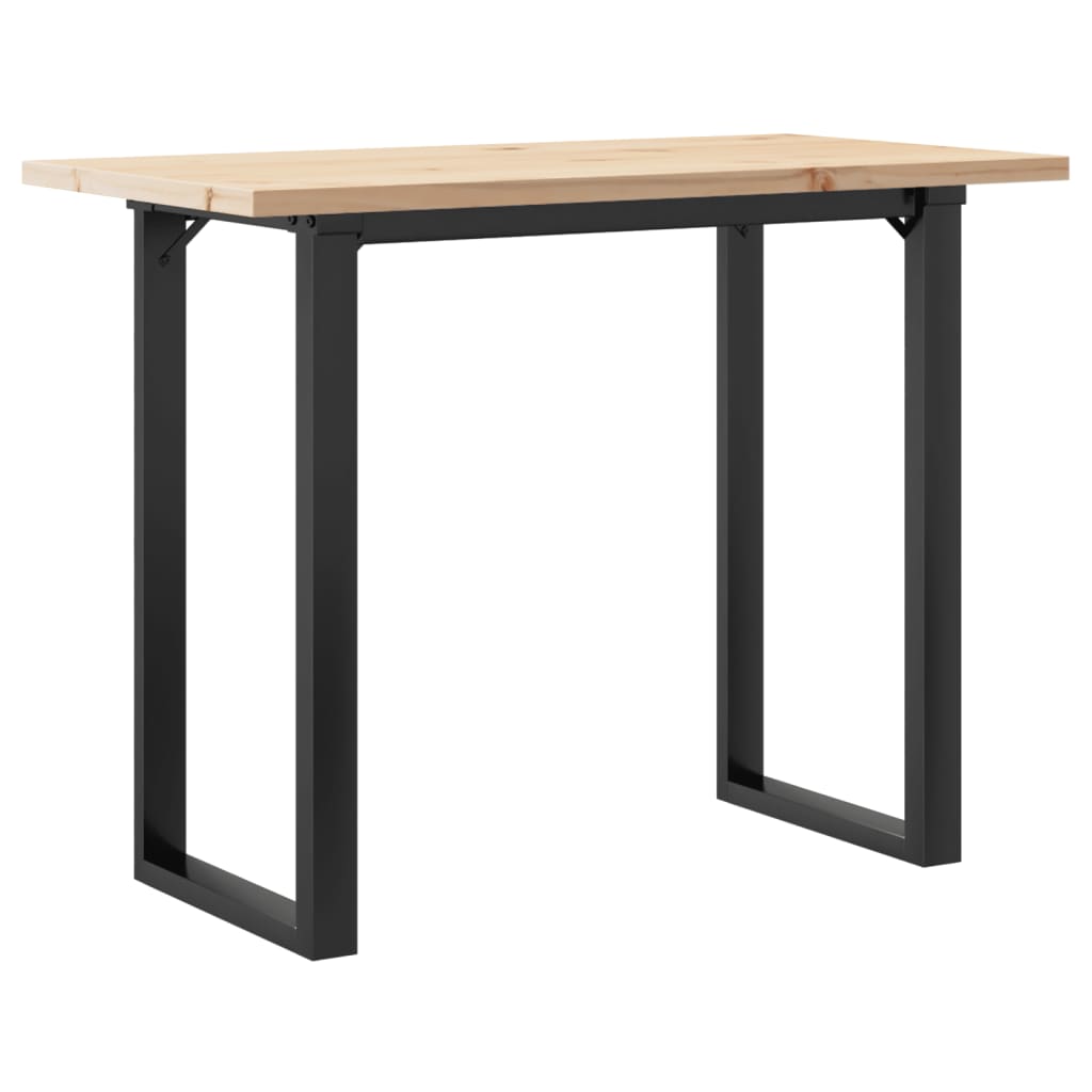 Jídelní Stůl S O Rámem 100 X 50 X 75,5 Cm Borové Dřevo A Ocel