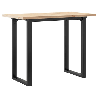 Jídelní Stůl S O Rámem 100 X 50 X 75,5 Cm Borové Dřevo A Ocel