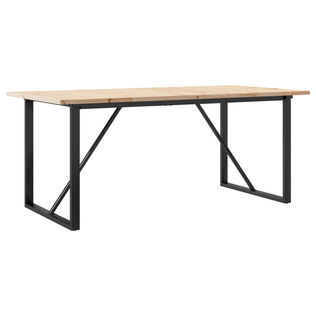 Jídelní Stůl S O Rámem 180 X 90 X 75,5 Cm Borové Dřevo A Ocel