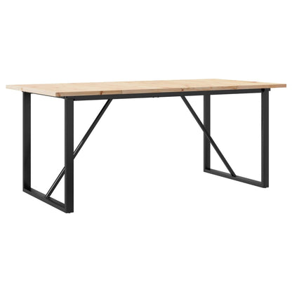 Jídelní Stůl S O Rámem 180 X 90 X 75,5 Cm Borové Dřevo A Ocel