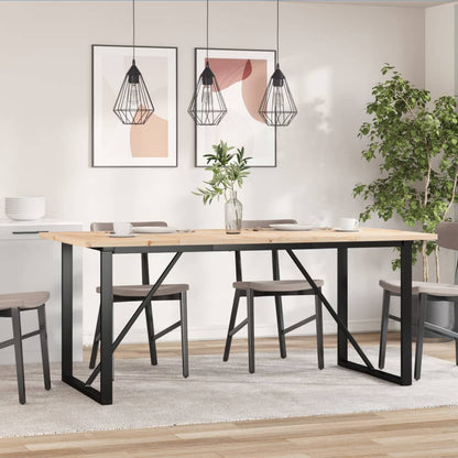 Jídelní Stůl S O Rámem 180 X 90 X 75,5 Cm Borové Dřevo A Ocel