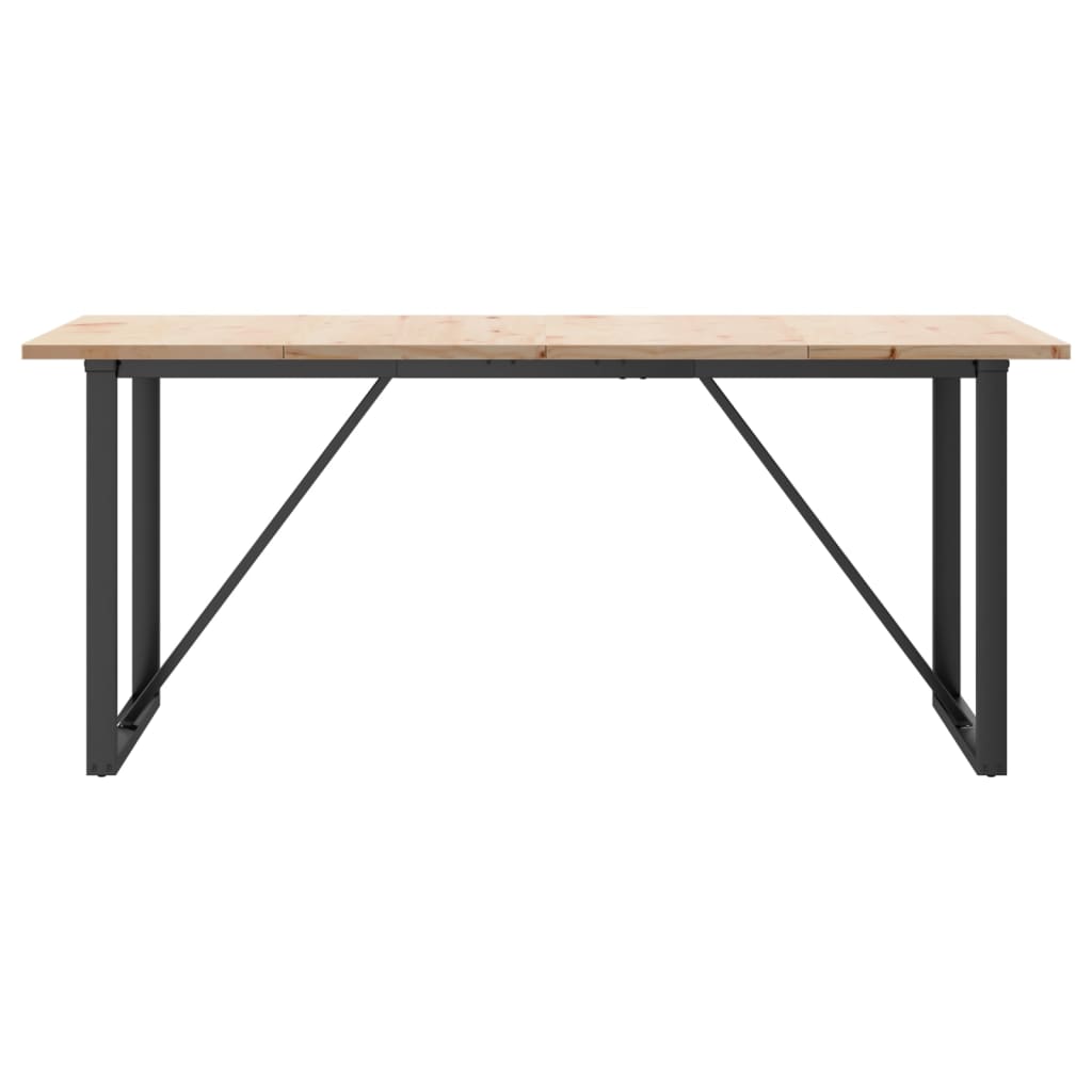Jídelní Stůl S O Rámem 180 X 90 X 75,5 Cm Borové Dřevo A Ocel