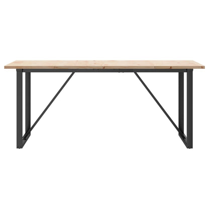 Jídelní Stůl S O Rámem 180 X 90 X 75,5 Cm Borové Dřevo A Ocel