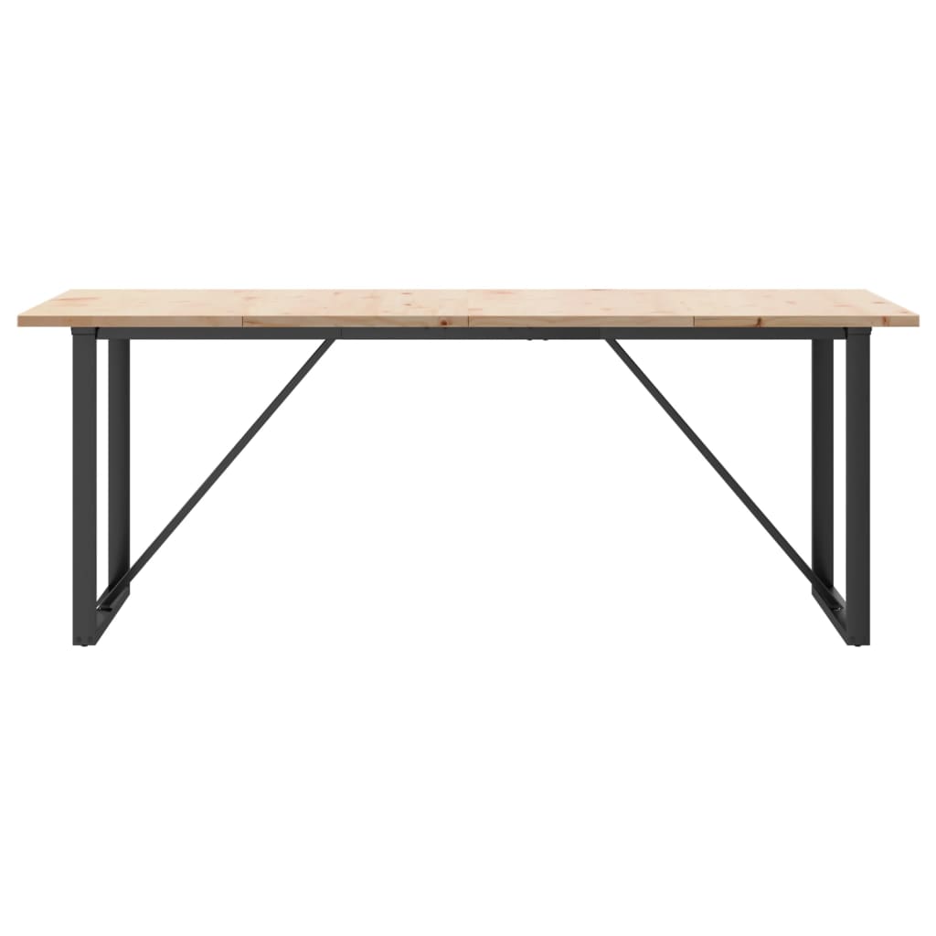 Jídelní Stůl S O Rámem 200X100X75,5 Cm Borové Dřevo A Ocel