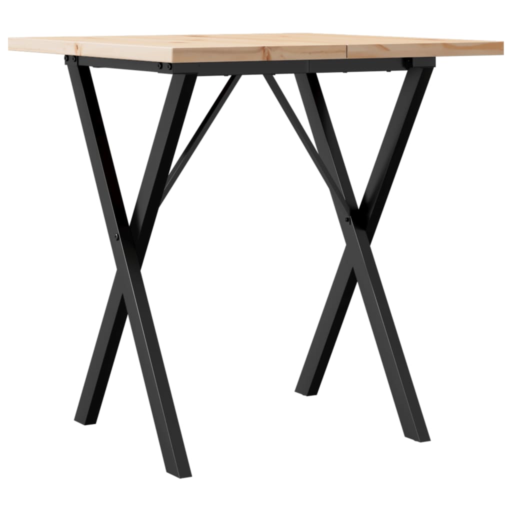 Jídelní Stůl S X Rámem 70 X 70 X 75,5 Cm Borové Dřevo A Ocel