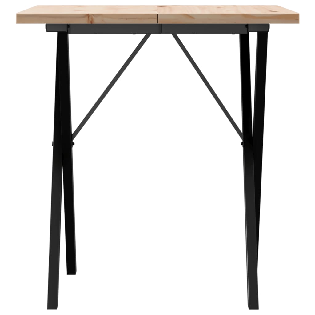 Jídelní Stůl S X Rámem 70 X 70 X 75,5 Cm Borové Dřevo A Ocel