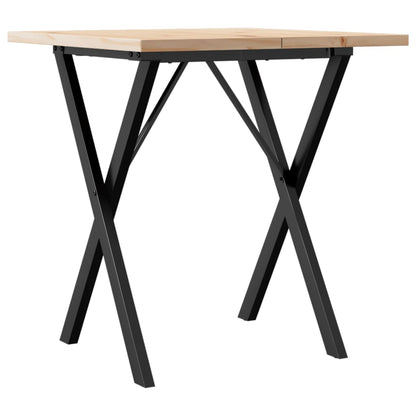 Jídelní Stůl S X Rámem 70 X 70 X 75,5 Cm Borové Dřevo A Ocel