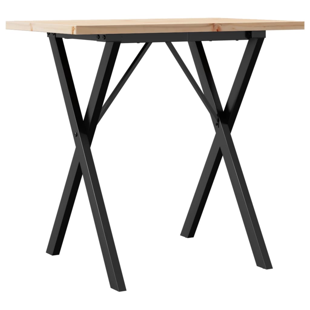 Jídelní Stůl S X Rámem 80 X 50 X 75,5 Cm Borové Dřevo A Ocel