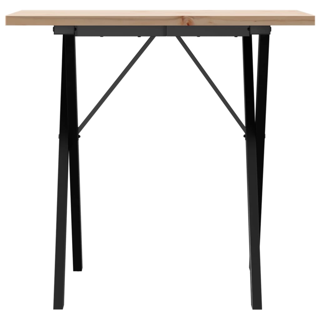 Jídelní Stůl S X Rámem 80 X 50 X 75,5 Cm Borové Dřevo A Ocel