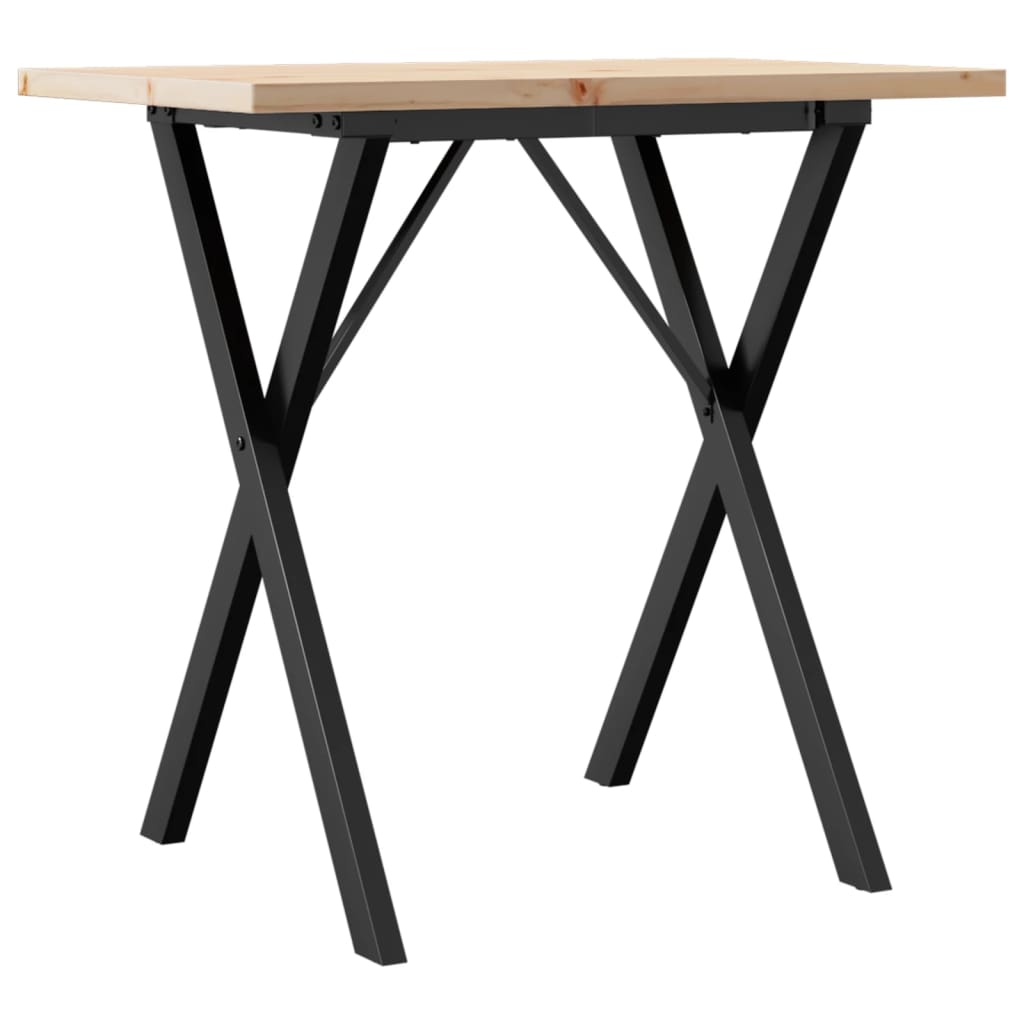 Jídelní Stůl S X Rámem 80 X 50 X 75,5 Cm Borové Dřevo A Ocel