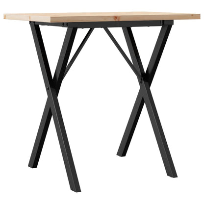 Jídelní Stůl S X Rámem 80 X 50 X 75,5 Cm Borové Dřevo A Ocel
