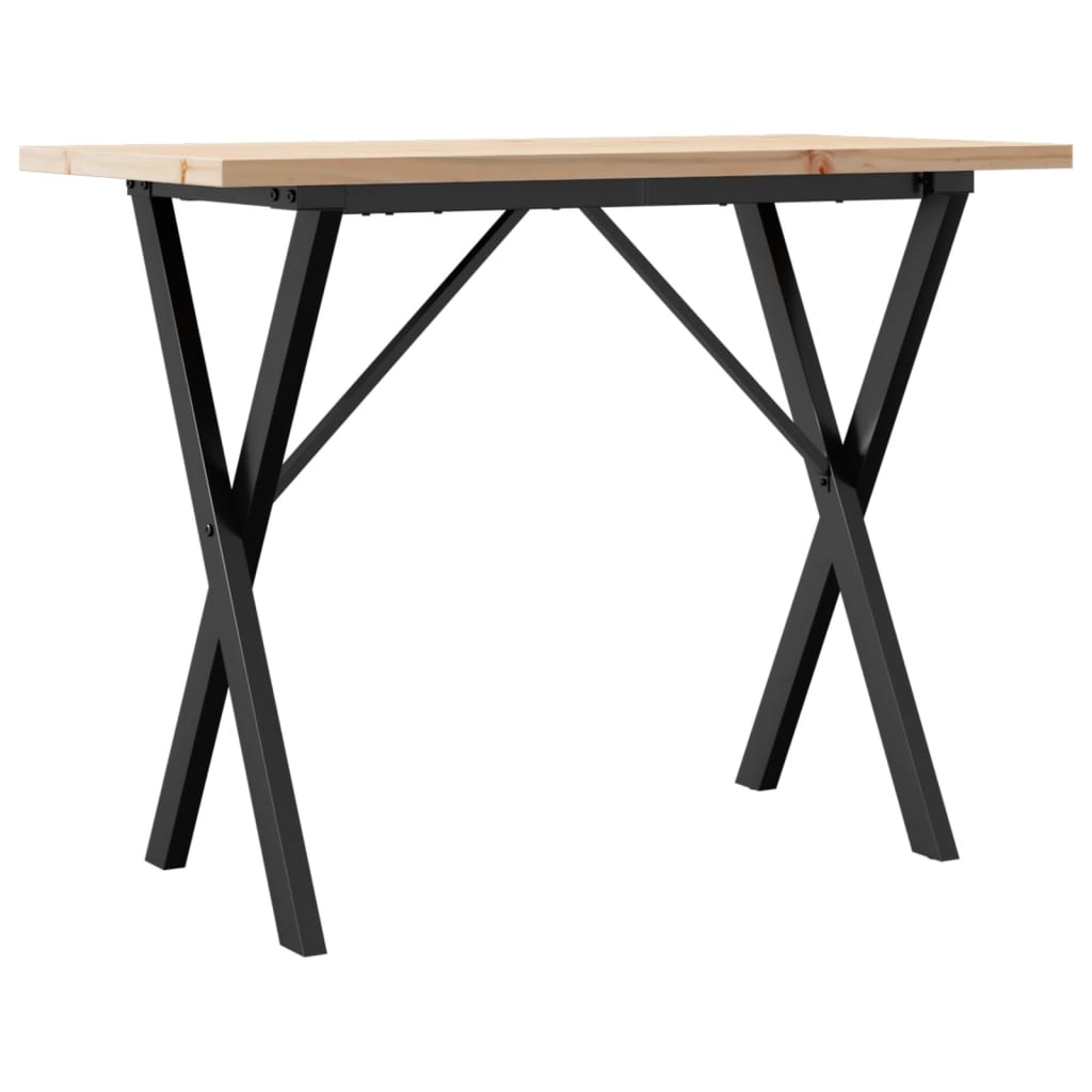 Jídelní Stůl S X Rámem 100 X 50 X 75,5 Cm Borové Dřevo A Ocel