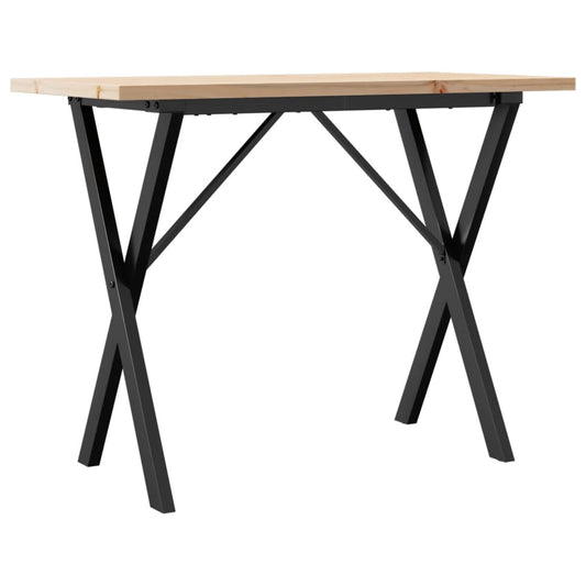 Jídelní Stůl S X Rámem 100 X 50 X 75,5 Cm Borové Dřevo A Ocel