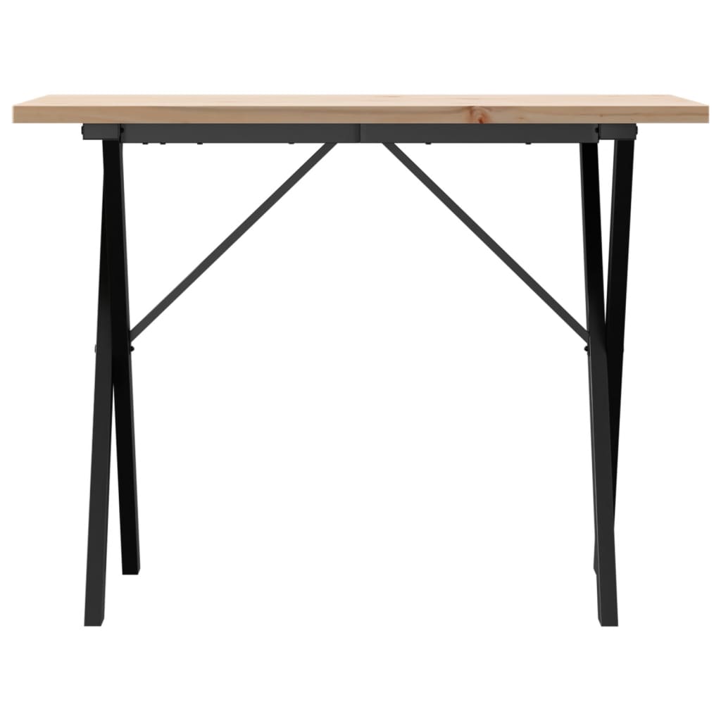 Jídelní Stůl S X Rámem 100 X 50 X 75,5 Cm Borové Dřevo A Ocel