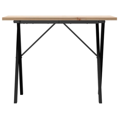 Jídelní Stůl S X Rámem 100 X 50 X 75,5 Cm Borové Dřevo A Ocel