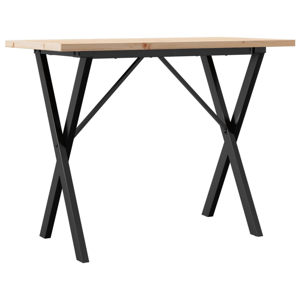 Jídelní Stůl S X Rámem 100 X 50 X 75,5 Cm Borové Dřevo A Ocel