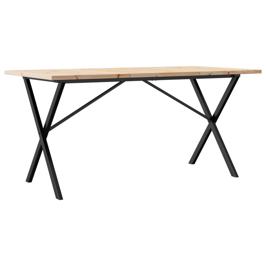 Jídelní Stůl S X Rámem 160 X 80 X 75,5 Cm Borové Dřevo A Ocel