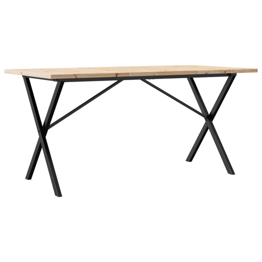 Jídelní Stůl S X Rámem 160 X 80 X 75,5 Cm Borové Dřevo A Ocel