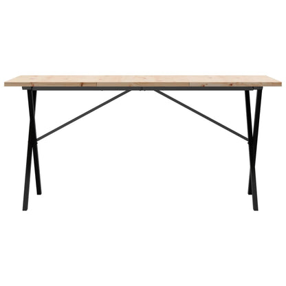 Jídelní Stůl S X Rámem 160 X 80 X 75,5 Cm Borové Dřevo A Ocel