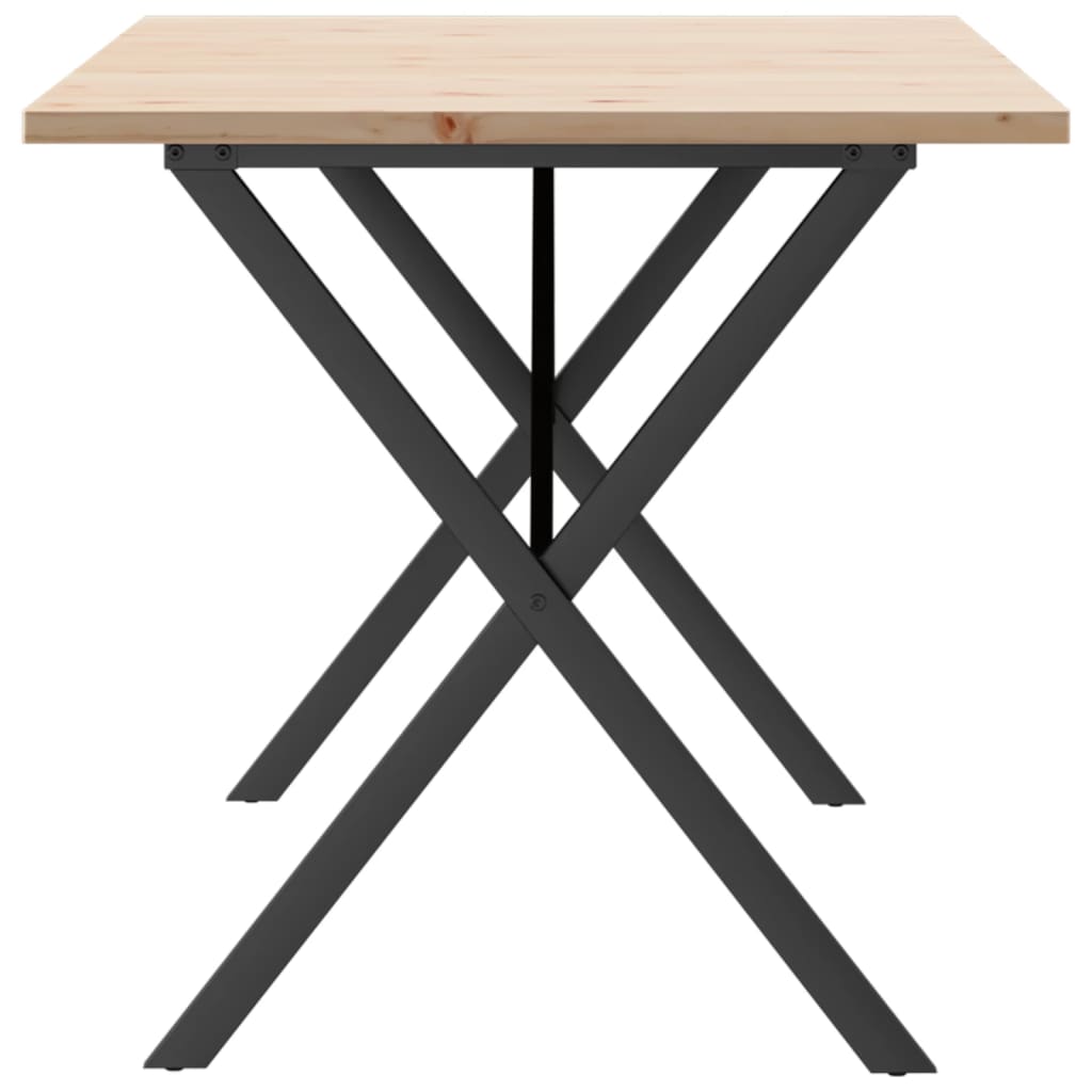 Jídelní Stůl S X Rámem 160 X 80 X 75,5 Cm Borové Dřevo A Ocel