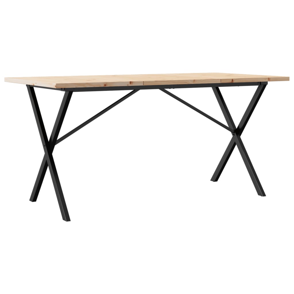 Jídelní Stůl S X Rámem 160 X 80 X 75,5 Cm Borové Dřevo A Ocel