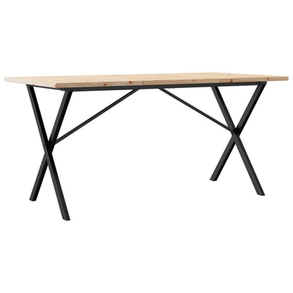 Jídelní Stůl S X Rámem 160 X 80 X 75,5 Cm Borové Dřevo A Ocel