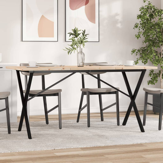 Jídelní Stůl S X Rámem 160 X 80 X 75,5 Cm Borové Dřevo A Ocel