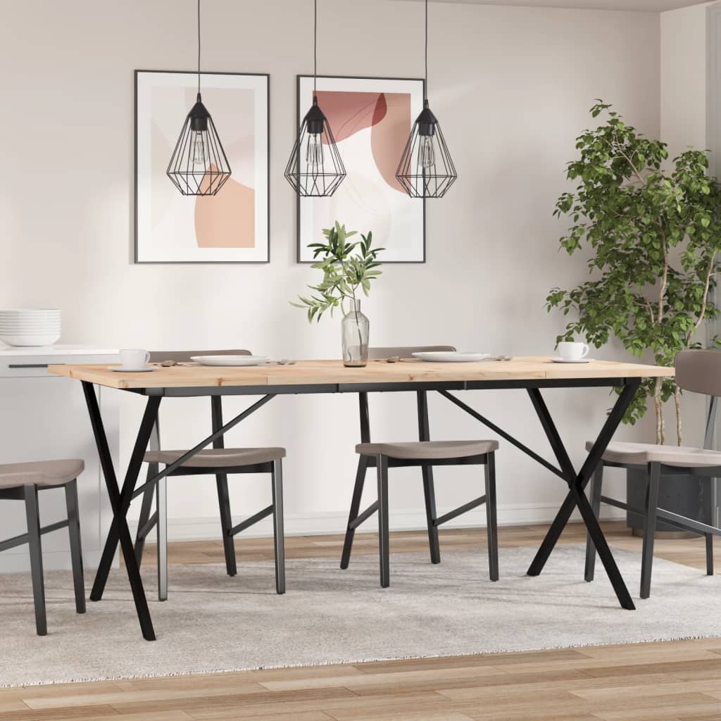 Jídelní Stůl S X Rámem 180 X 90 X 75,5 Cm Borové Dřevo A Ocel