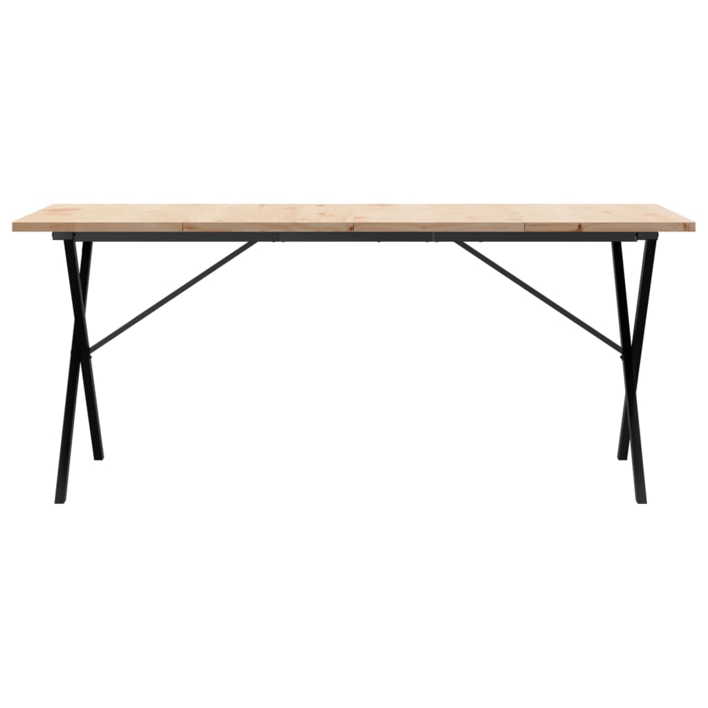 Jídelní Stůl S X Rámem 180 X 90 X 75,5 Cm Borové Dřevo A Ocel