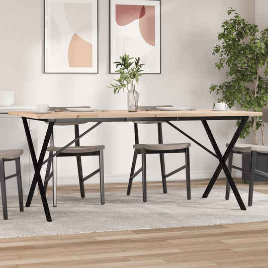 Jídelní Stůl S X Rámem 180 X 90 X 75,5 Cm Borové Dřevo A Ocel