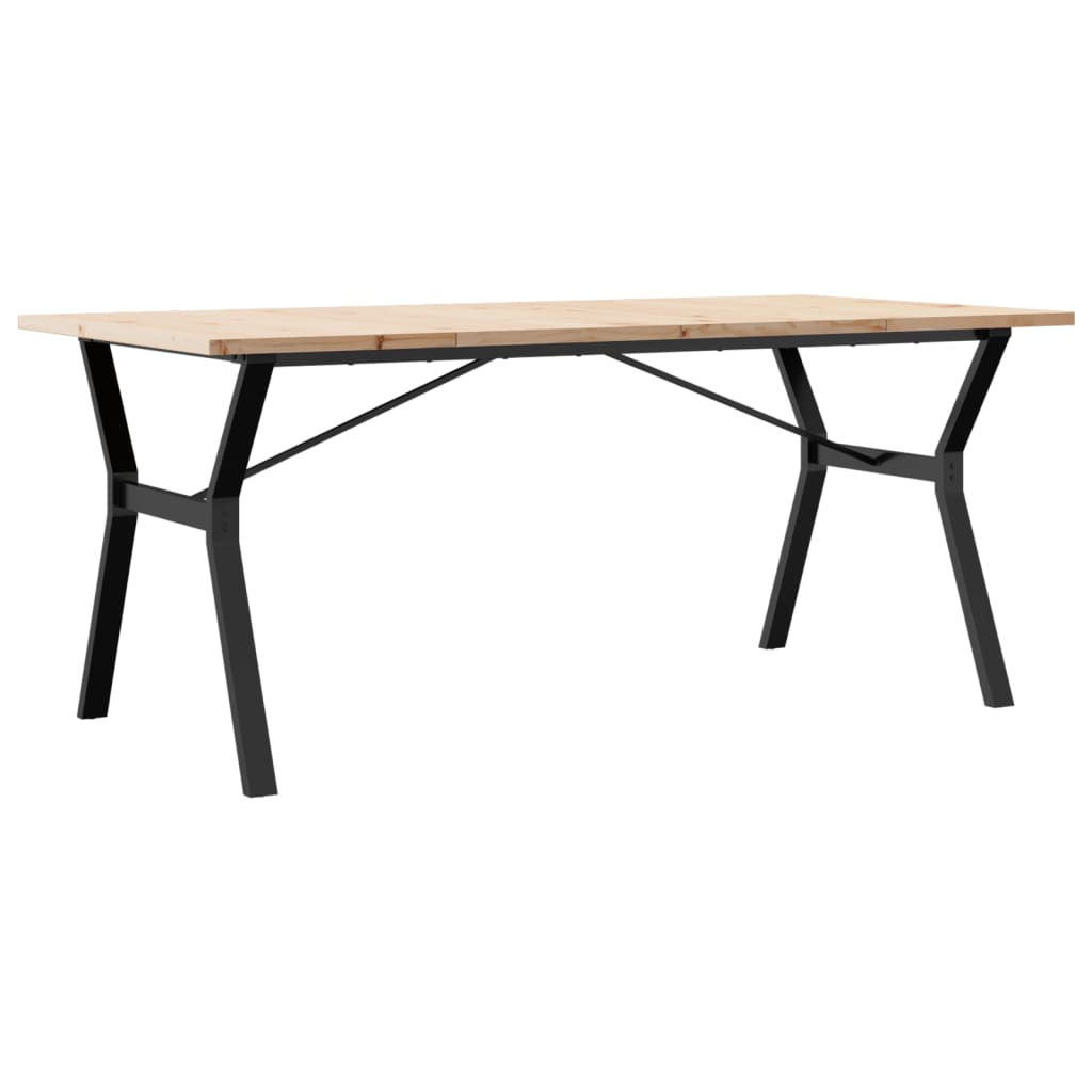 Jídelní Stůl S Y Rámem 180 X 90 X 75,5 Cm Borové Dřevo A Ocel