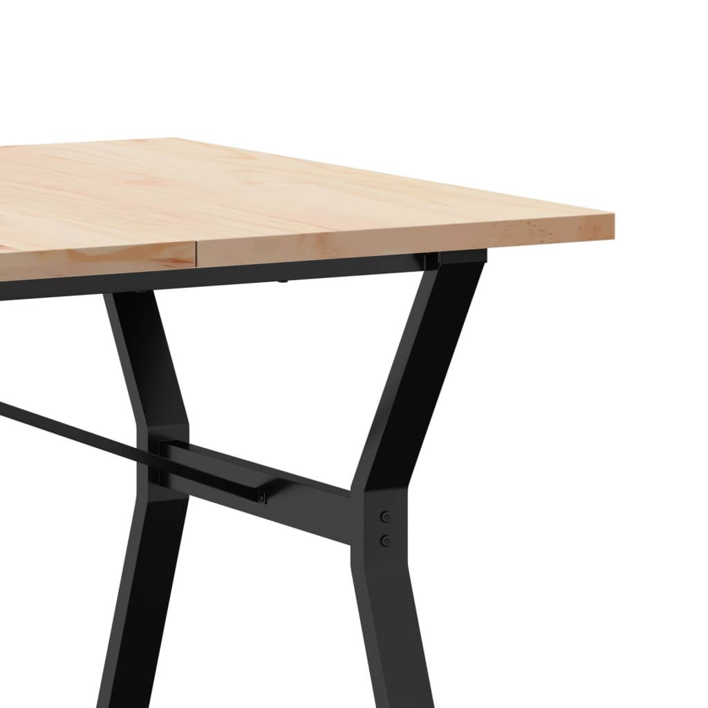 Jídelní Stůl S Y Rámem 180 X 90 X 75,5 Cm Borové Dřevo A Ocel