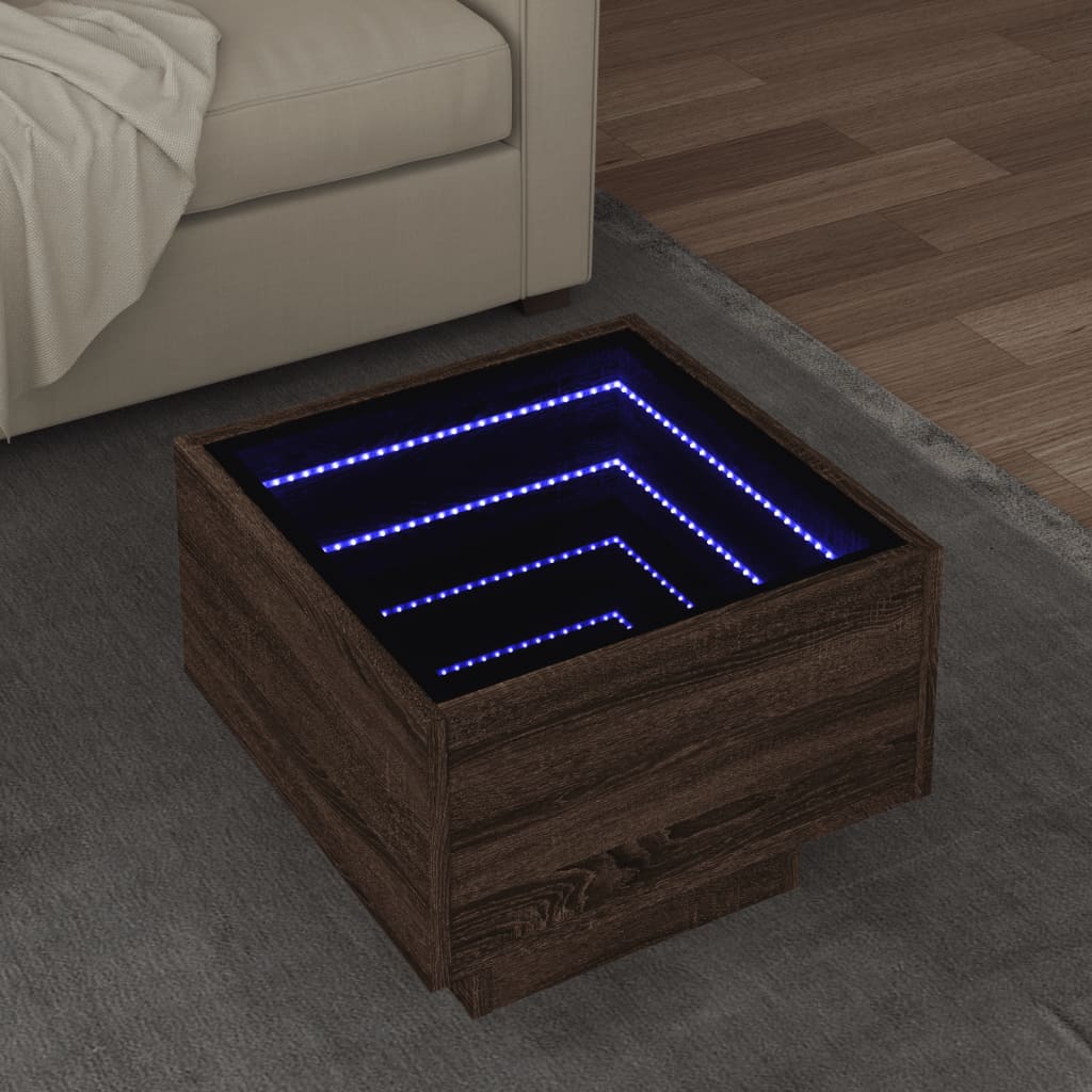Odkládací Stolek S Led Kompozitní Dřevo