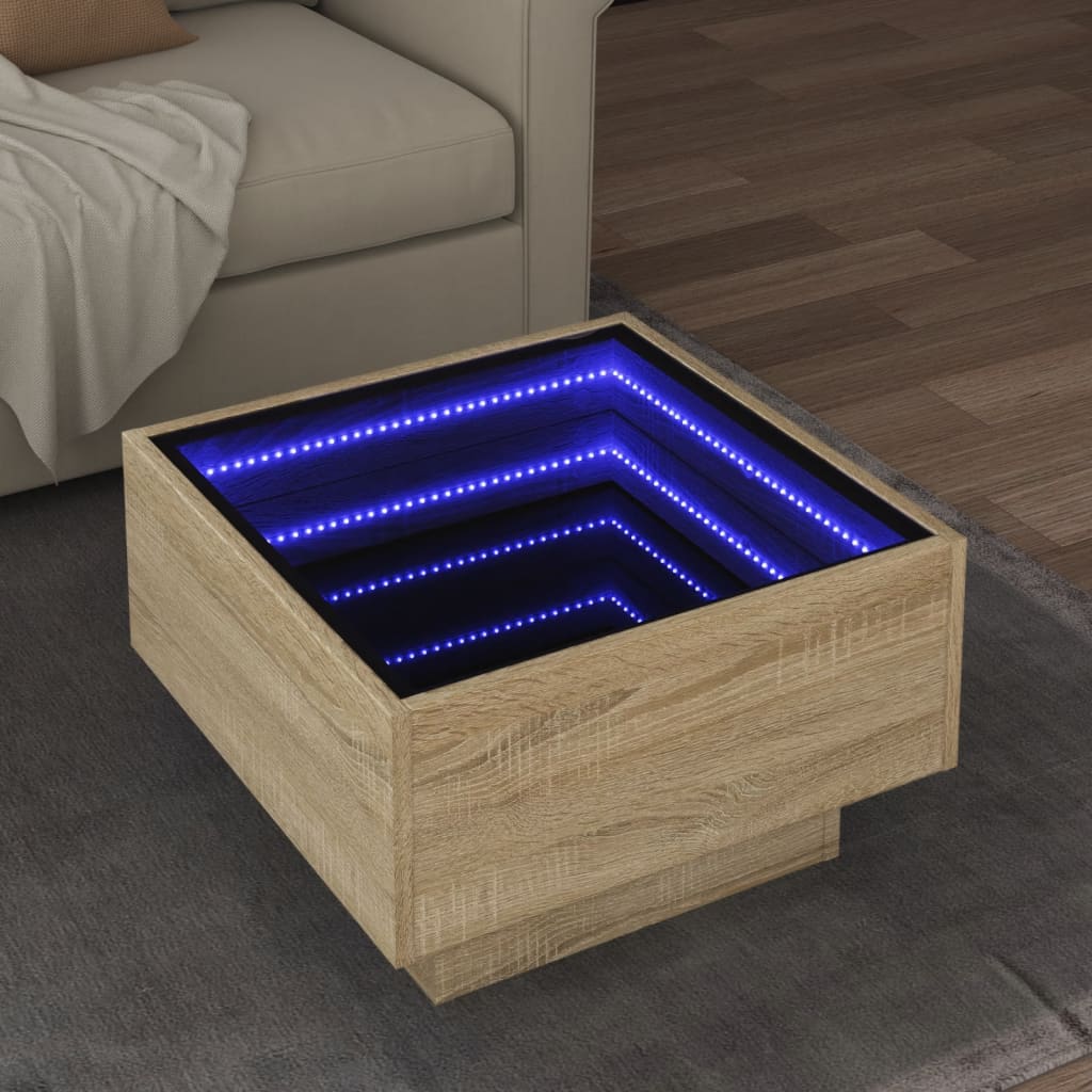 Odkládací Stolek S Led Kompozitní Dřevo