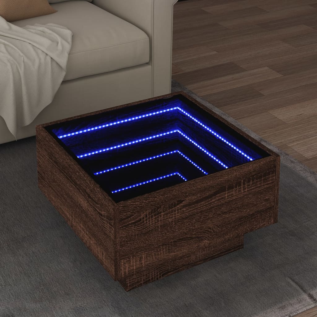 Odkládací Stolek S Led Kompozitní Dřevo