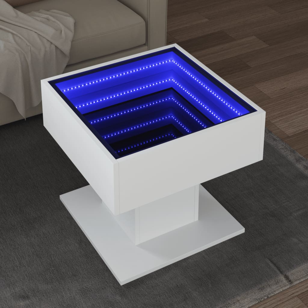 Konferenční Stolek S Led 50 X 50 X 45 Cm Kompozit
