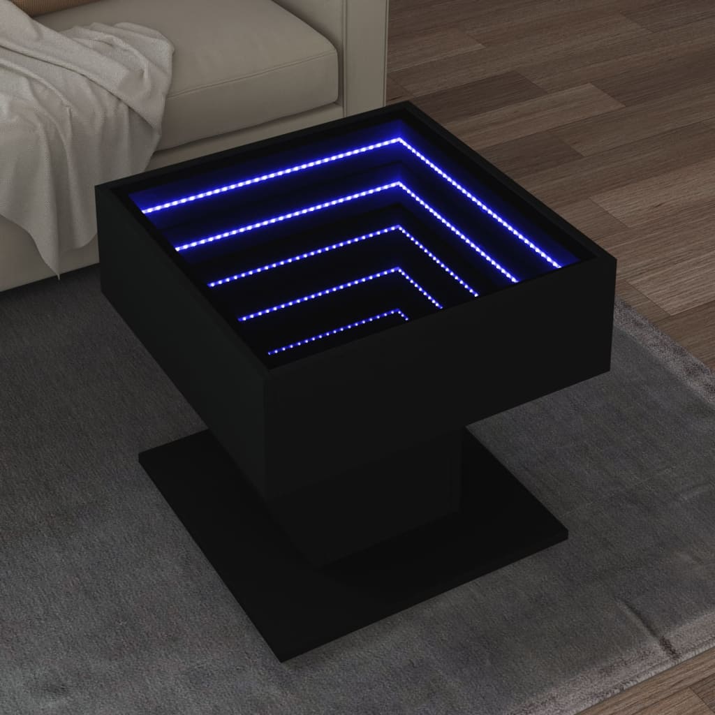 Konferenční Stolek S Led 50 X 50 X 45 Cm Kompozit