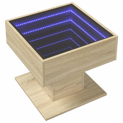 Konferenční Stolek S Led 50 X 50 X 45 Cm Kompozit