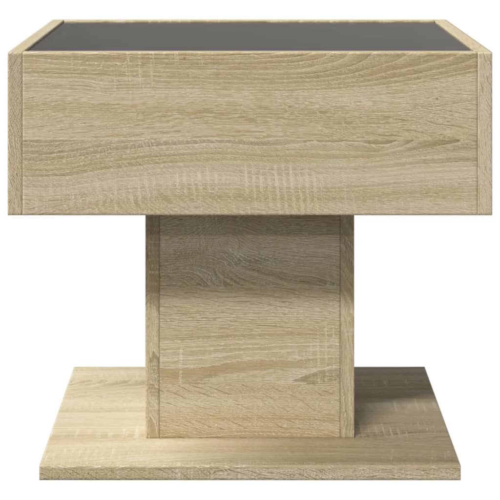 Konferenční Stolek S Led 50 X 50 X 45 Cm Kompozit
